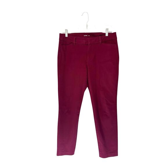 Old Navy Burgundy Office Work Business Pixie Skinny Leg Dress Pants Size 8 - Picture 1 of 12